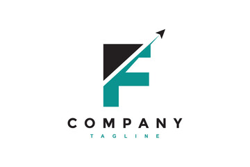 initials F slide fly logo