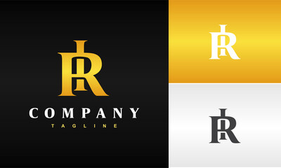 luxury monogram letter RI logo