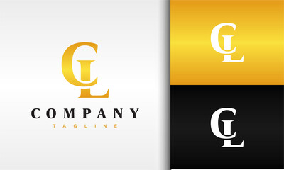 luxury monogram letter CL logo