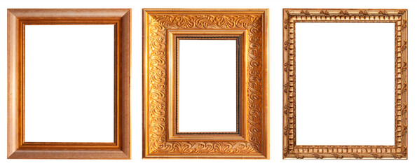 Frames picture baguettes isolated on white background set.