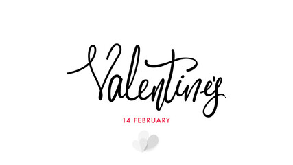 Valentines Day typography  with handwritten calligraphy isolated on white background. Vector Illustration EPS 10