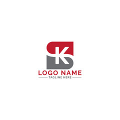 Naklejka na ściany i meble SK letter logo design vector template