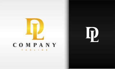 luxury monogram letter DL logo