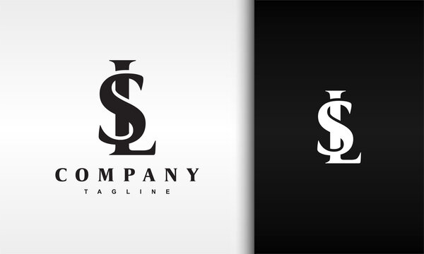 luxury monogram letter SL logo