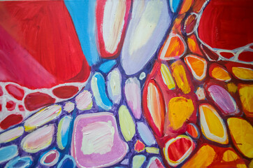 Abstract colorfull acrylic painting. Canvas. Grunge background.