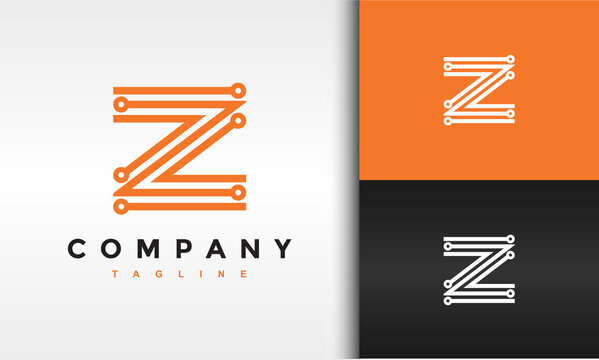 letter Z circle tech logo