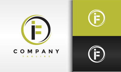 monogram letter IF logo