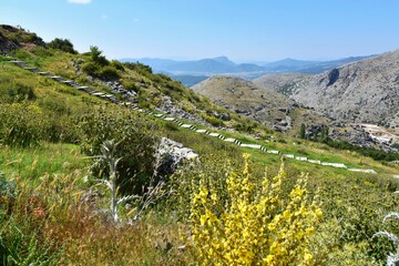 Fototapeta na wymiar Ruins of the ancient Roman city of Sagalassos on the western slope of the Taurus ridge. 