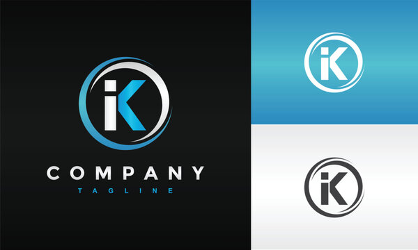monogram letter KI logo