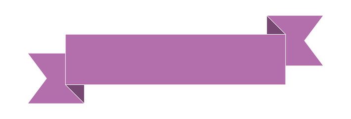 purple ribbon banner label on white background	