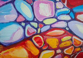 Abstract colorfull acrylic painting. Canvas. Grunge background.