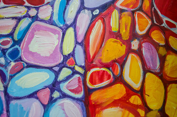 Abstract colorfull acrylic painting. Canvas. Grunge background.