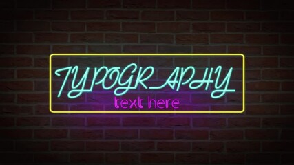 neon sign text animation