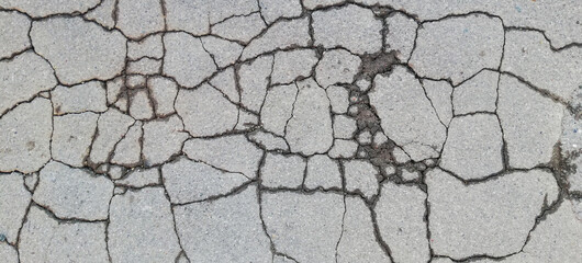 texture of  old cracked asphalt 