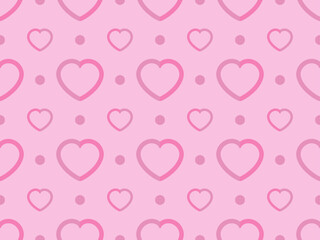 Hearts seamless pattern for Valentine's day. Hearts on a pink background. For printing on paper, advertising materials and fabric. Vector illustration