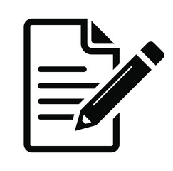 Write icon. Document or notebook with pencil icon. vector illustration