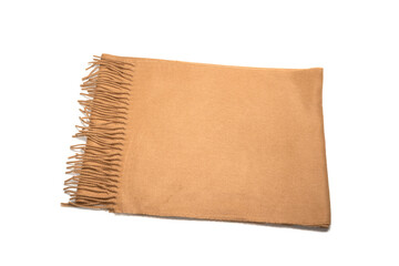 Brown scarf isolated on white background.