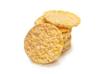 Rice wafer isolated on white background.