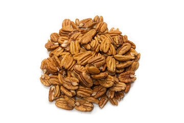 Pecan-nut isolated on white background.