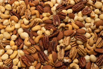 Mix of nuts as a background.