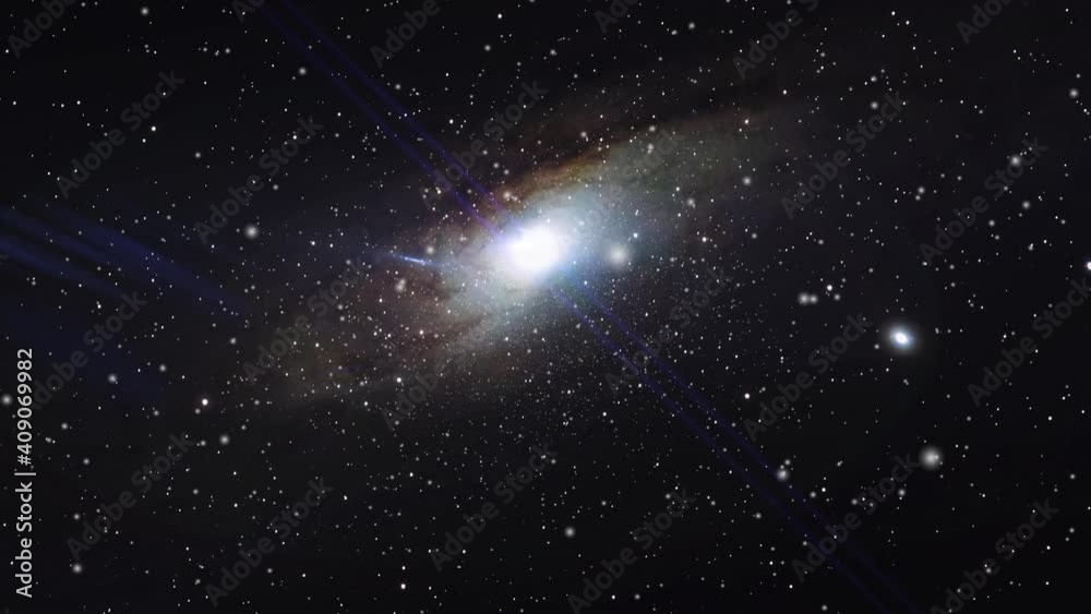 Wall mural a galaxy that shines brightly in the universe.