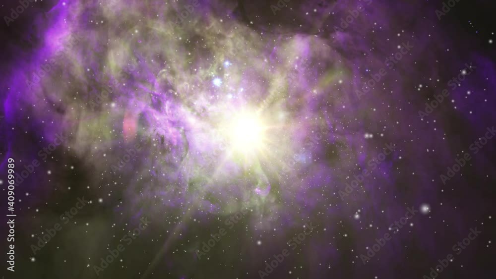 Wall mural nebula clouds that move closer and form in the universe