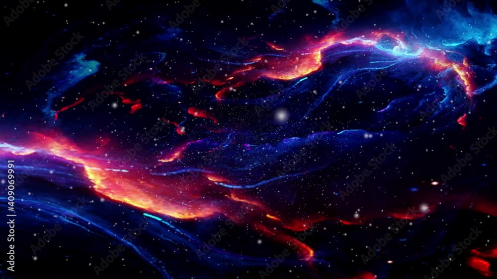 Wall mural nebula clouds that move closer and hover in the universe