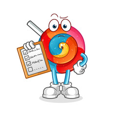 lollipop schedule list vector. cartoon character