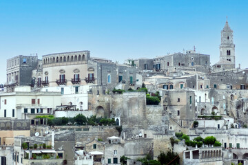 Fototapeta na wymiar Aerial view of the historic center of Matera