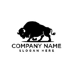 buffalo bull logo design template inspiration, vector illustration