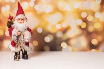 Christmas decorations With colorful bokeh placed on top