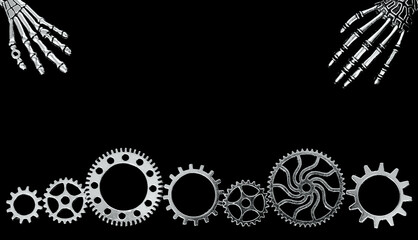 horror concept banner and background - cyber punk and skull style - Halloween