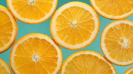 Closeup slice of orange fruit background,pattern background