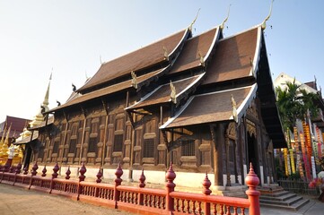 Wat Phan Tao is a beautiful wooden temple in chiang mai ,Thailand