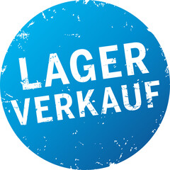 blauer Button Lagerverkauf