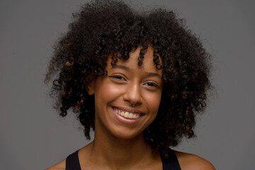 Young black woman portrait in studio
