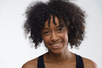 Young black woman portrait in studio