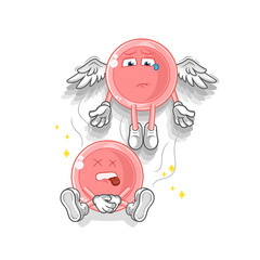 ovum spirit leaves the body mascot. cartoon vector