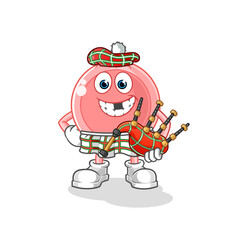 ovum scottish with bagpipes vector. cartoon character