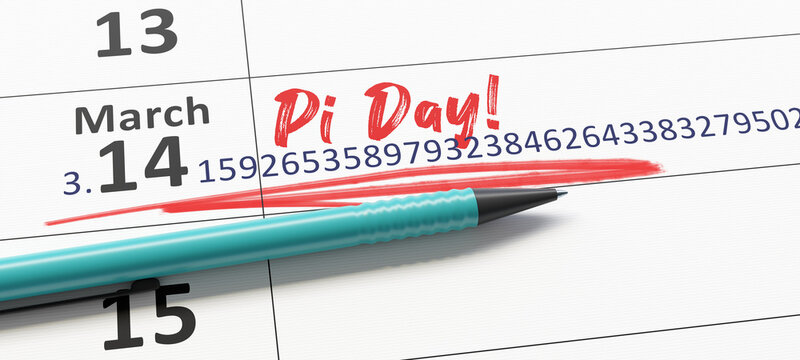 Calendar March the 14th happy Pi Day