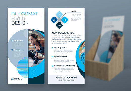 Business Flyer Layout with Blue Circle Elements
