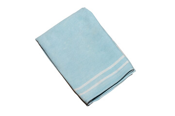 blue table service cotton napkin isolated on white background