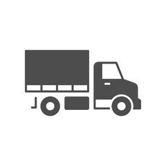 Cargo van glyph icon or logistic concept