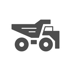 Mining dump truck glyph icon