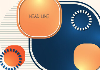 Overlapping circular squares form a geometric abstract background composition. Design template for wallpaper, banner, background, card, illustration, landing page, cover, poster, flyer. Vector