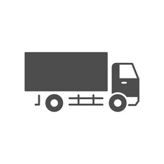 Box truck glyph icon or cargo concept