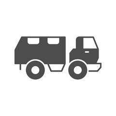Military off road truck glyph icon