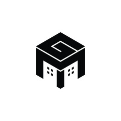 modern geometric simple logo design initiasl branding ,icon. vector ilustration .