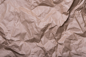 crumpled cream craft paper background texture