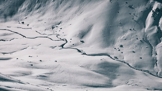Striking views from mountain summit at the source of a river, France
